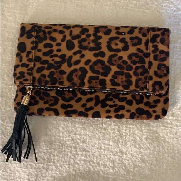 sole society leopard clutch